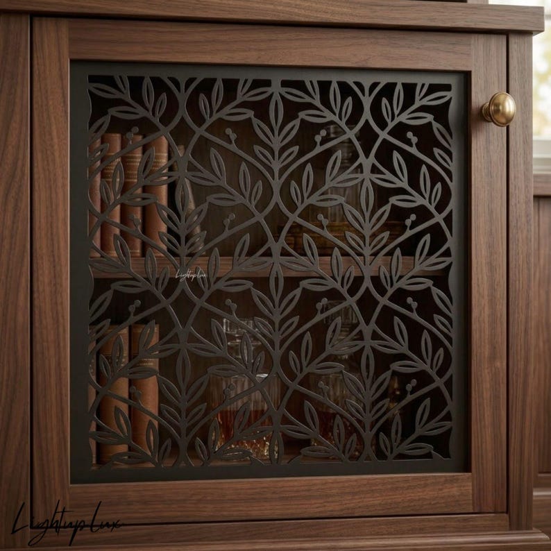 Geometric Insert for Modern Cabinet, Botanical Screen Panel Design - Etsy