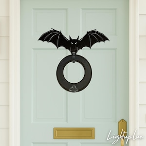 Metal Bat Door Knocker | Bat Front Door Decor | Personalized Door Knocker for Halloween | Spooky Outdoor Home Art | Unique New Home Gift