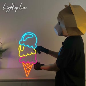 Ice Cream Led Light | Led Wall Light for Ice Cream Shop | Custom Neon Led Sign | Ice Cream Store Wall Art | Ice Cream Shop Neon Sign