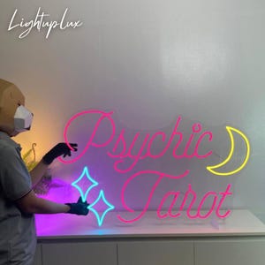 Psychic Tarot Neon Sign | Psychic Fortune Teller Shop Led Sign | Custom Neon Light | Psychic Reader Shop Decor | Psychic Tarot Room Wall Art