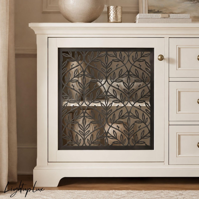 Geometric Insert for Modern Cabinet, Botanical Screen Panel Design - Etsy