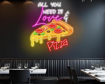 ピザネオンサイン、ピザスライス LED サイン、イタリアンピザネオン