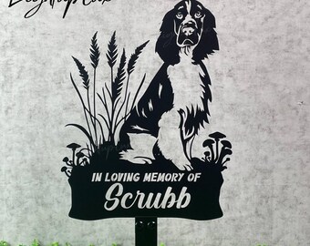 Custom Springer Spaniel Dog Memorial Stake | Dog Loss Memorial Stake | Personalized Springer Spaniel Dog Garden Memorial | Pet Grave Marker