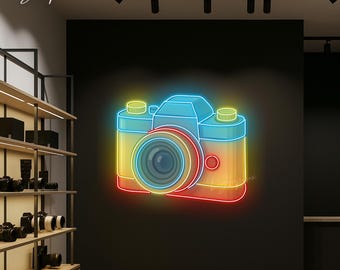 Camera Neon Sign | Custom Led Light | Photo Studio Light Up Sign | Photographer Room Decor | Camera Store Wall Art | Gift for Cameraman