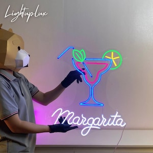 Margarita Neon Sign | Margarita Cocktail Led Sign | Custom Neon Sign | Cocktail Bar Decor | Mexican Bar Pub Wall Art | Margarita Lover Gift
