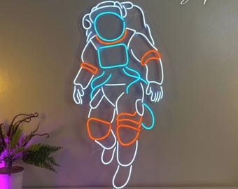 Astronaut Neon Light Wall Decor | Custom Led Sign for Kid Room Wall Decor | Playroom Wall Art | Gifts For Kids | Space Lover Gifts