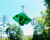 Fused Glass Fish Sun Catcher - FREE SHIPPING