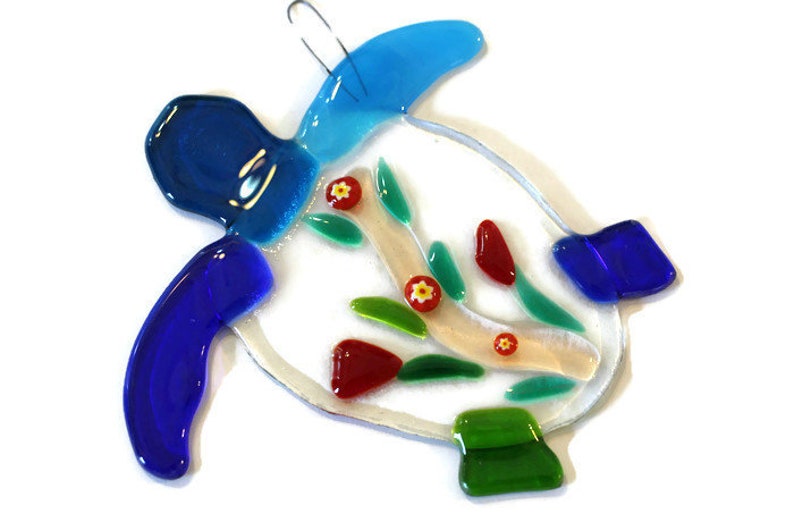 Fused Glass Turtle Suncatcher FREE SHIPPING