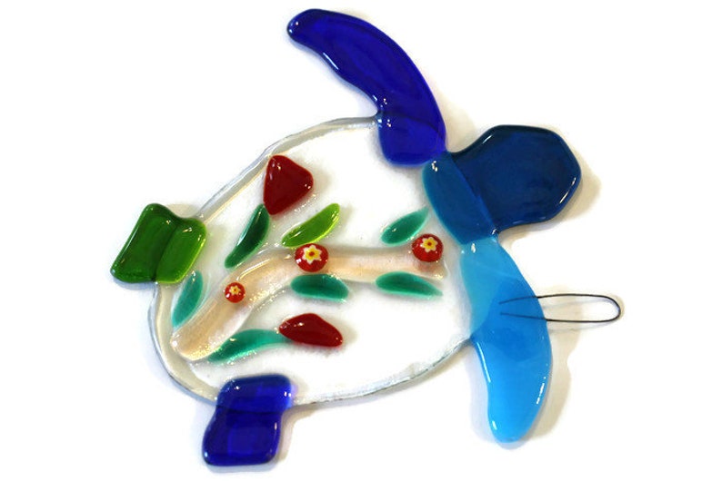 Fused Glass Turtle Suncatcher FREE SHIPPING