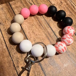 Pink Cow Print keychain