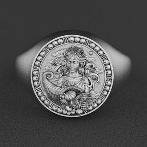 Virgo Zodiac Signet Ring, Sterling Silver Astrology Jewelry, Horoscope Birthday Gift