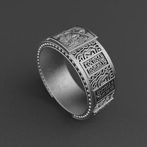 St. Michael the Archangel Band Ring, Sterling Silver Christian Ring, Archangel Men’s Religious Ring, St. Michael Jewelry Gift for Him