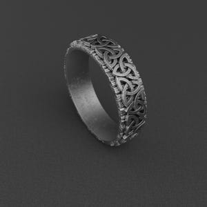 Celtic Knot Wedding Band for Men, Sterling Silver Promise Ring, Celtic Jewelry, Unique Design Ring, Anniversary Gift Band