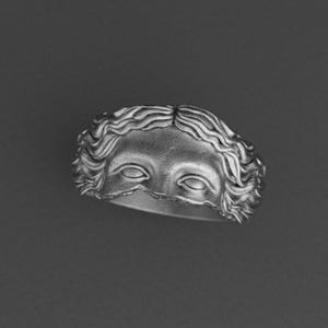 Aphrodite Eyes One of a Kind Ring – Goddess Venus Ring in Sterling Silver, Ancient Greek Roman Mythology Jewelry for Men