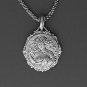 Personalized Aquarius Zodiac Sign Silver Necklace, Aquarius Horoscope Pendant, Aquarius Birthday Gift, Gift for Aquarius Zodiac Sign