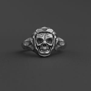 Sterling Silver Skull Ring for Men and Women – Handmade Occult Biker Band, Gothic Skull Jewelry for Everyday Bold Expression