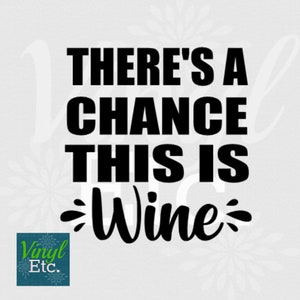 There&#39;s a Chance This is Wine svg, Wine svg, Coffee svg