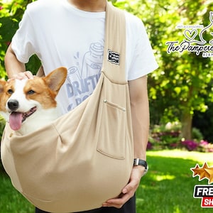 Haustier Trageriemen | Verwandelbare Hund & Katze Umhängetasche | Bequeme Baumwolltasche | Freihand-Reisetasche | Stylisches Nylon Design