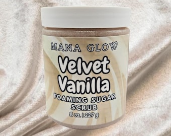Velvet Vanilla Sugar Scrub *NEW SCENT* – Vanilla Bean Cream Scent | Handmade Foaming Exfoliating Body Scrub, Self Care Gift