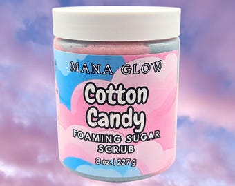 Cotton Candy Sugar Scrub – Cotton Candy Sweet Scent | Handmade Foaming Exfoliating Body Scrub, Self Care Gift