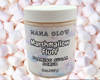 Marshmallow Fluff Sugar Scrub – Handmade Foaming Exfoliating Body Scrub, Self Care Gift