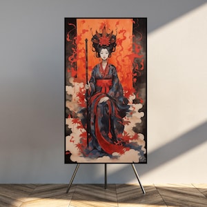 Impression d'art mural de la « Reine des baguettes » du pont des ombres de samouraï - impression giclée d'art - inspiration japonaise - tailles personnalisées disponibles