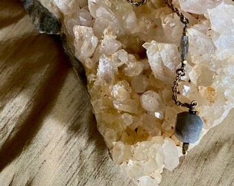 Faceted Labradorite Pendulum