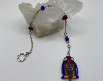 Glass Penguin Bead Pendulum