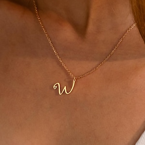 Dainty Initial Necklace with Heart, Custom Letter Name Necklace, Charm Necklace for Girls, Birthday Gift  for Daughter, Anniversary Gift