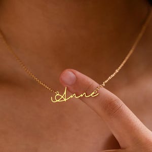 925 Silver Minimalist Name Necklace, Personalised Name Necklace, Gold Name Jewelry, Dainty Name Plated Necklace for Mom, Anniversary Gift