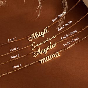 Collier prénom en or délicat, collier prénom personnalisé, collier avec breloques prénom, bijoux pour maman, cadeau d'anniversaire pour elle, collier personnalisé