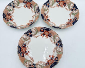 Vintage / Antique Wood & Son Glenwood Semi-Porcelain 7 1/2&quot; Soup Bowl Set of 3