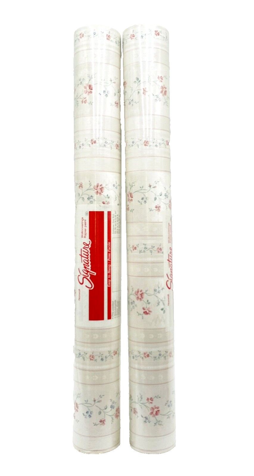 Vintage Norwall Signature Wallpaper Ivory Off-White Dainty Floral 2 Roll Lot New