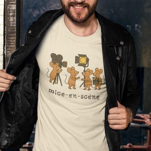 Mice-en-Scène Film Set Tee - Movie Lover Gift, Cinephile Graphic Shirt, Director Mouse Cartoon, Film Crew Humor - Mise-en-scene Parody Tee