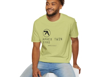 Camiseta Aphex Twin Syro: Camiseta de música electrónica verde neón descolorido