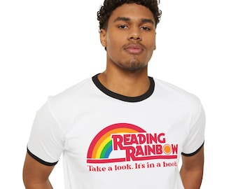 Camiseta vintage con arcoíris de lectura: camiseta retro para amantes de los libros