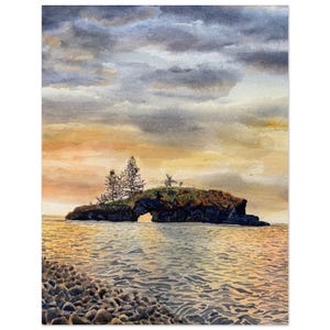 Hollow Rock Watercolor Print