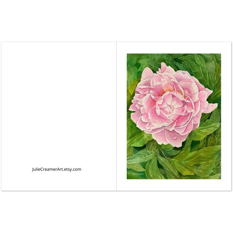Pink Peony Note Cards (pack of 10) - Etsy