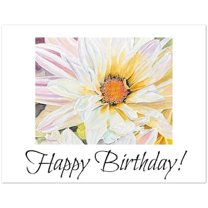 Notitiekaart Happy Birthday chrysant (pak van 10)