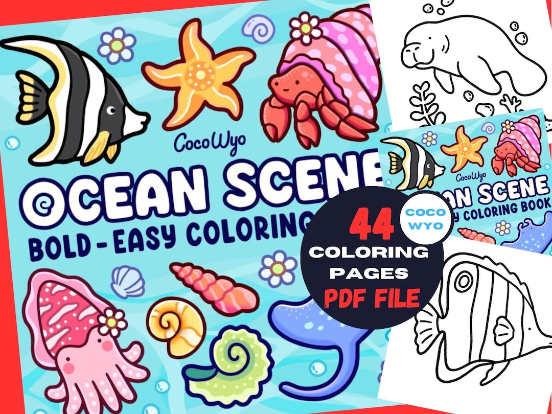Coco Wyo Ocean Scene Coloring Book, Instant Download, Coco Wyo Coloring ...
