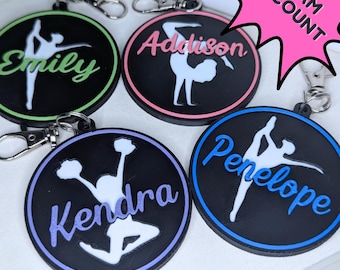 Personalized Dance, Gynmastics, Cheer Bag Tags & Keychains Team Gifts, Competition Gifts, 3D Printed
