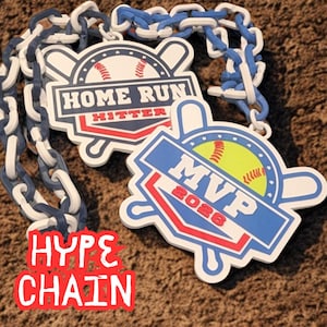 Home Run Hitter & MVP Hype Chain | Baseball Softball Celebration | Dugout Celebration | Baseball Softball Milestone | 3D Printed