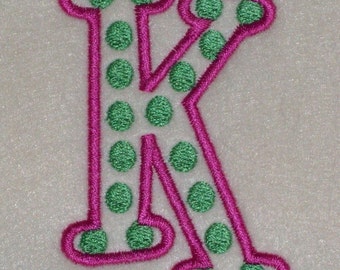 Boys R Gross With Polka Dots Alphabet Font Monogram Embroidery Machine Design 2197