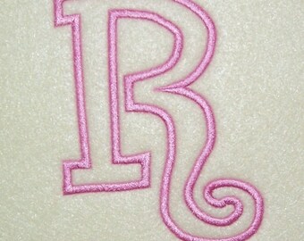 4 Inch Curlz Embroidery Machine Applique Font Alphabet Monogram Design 154