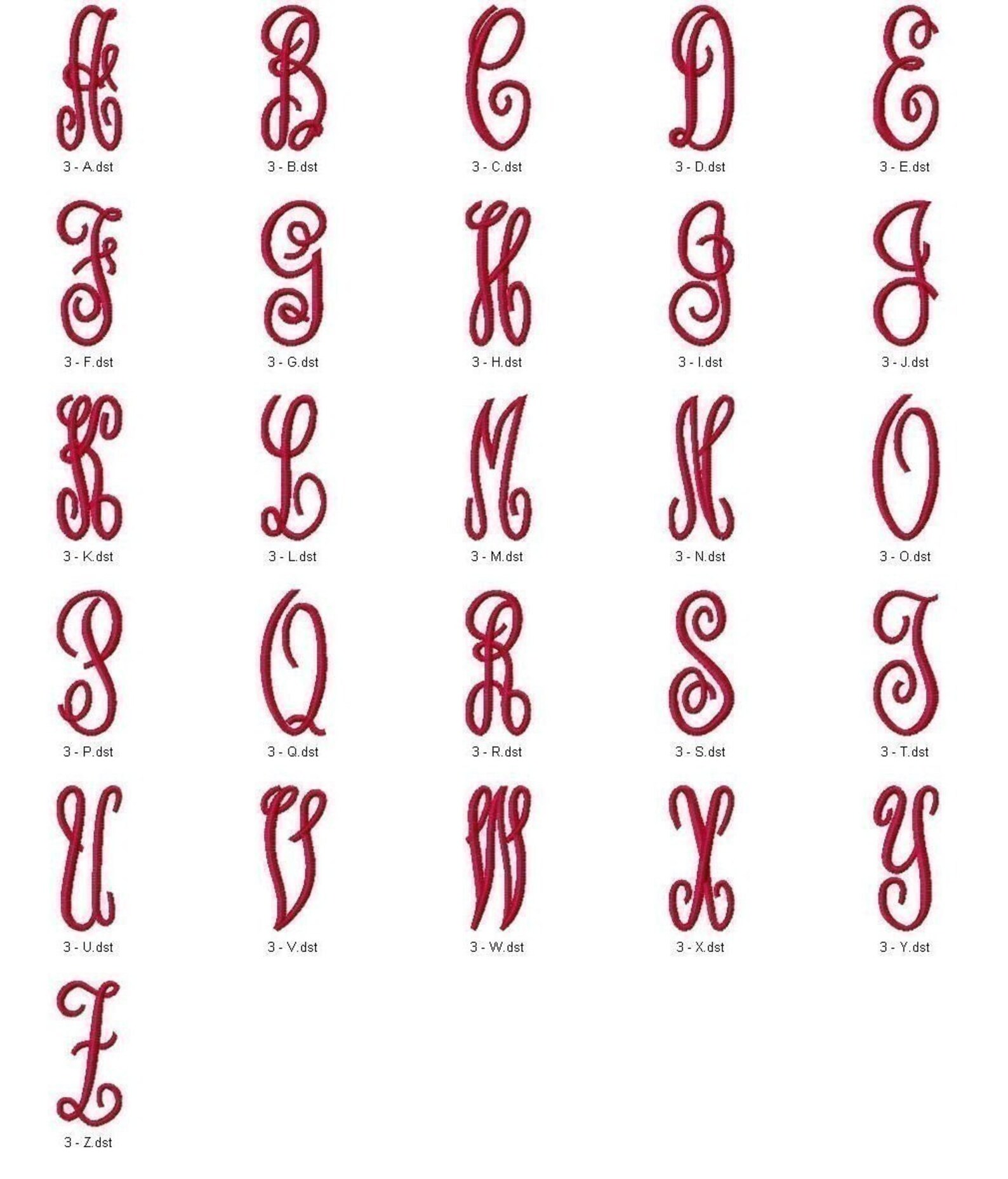 Embroidery Machine Alphabet Monogram Font Set 2172 Instant Etsy