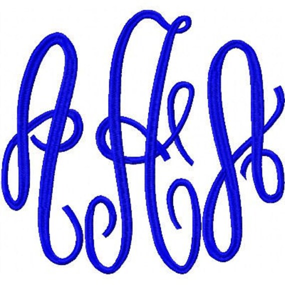 XL 3 Letter Embroidery Machine Alphabet Monogram 2460 Etsy