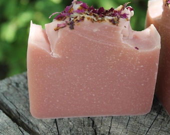 Natural Handmade Shampoo & Body Bar| Rose Scented | Plastic-Free Hair Soap | Nourishing Solid Shampoo