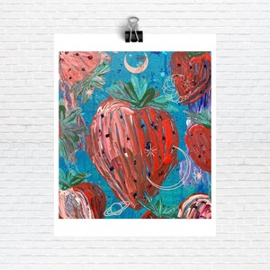 Set of 12 Moon Inspired Art Prints Digital Collage Moon Art 8x10