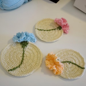 Crochet Pattern - 3D Flower Coaster Pattern