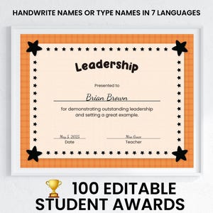 100 Editable Student Awards | End-of-Year Certificates | Fun Classroom Recognition | Printable for Kids